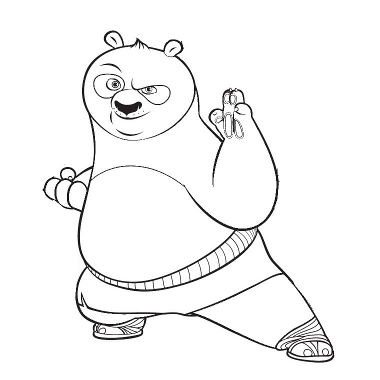 Coloriage Panda Kung Fu - Kung fu panda à imprimer