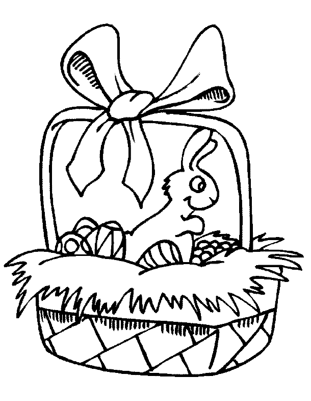Coloriage Panier De Chocolats - Pâques à imprimer