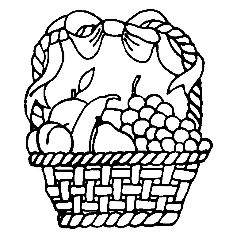 Coloriage Panier De Fruits Raisins Bananes Poires - Fruits à imprimer