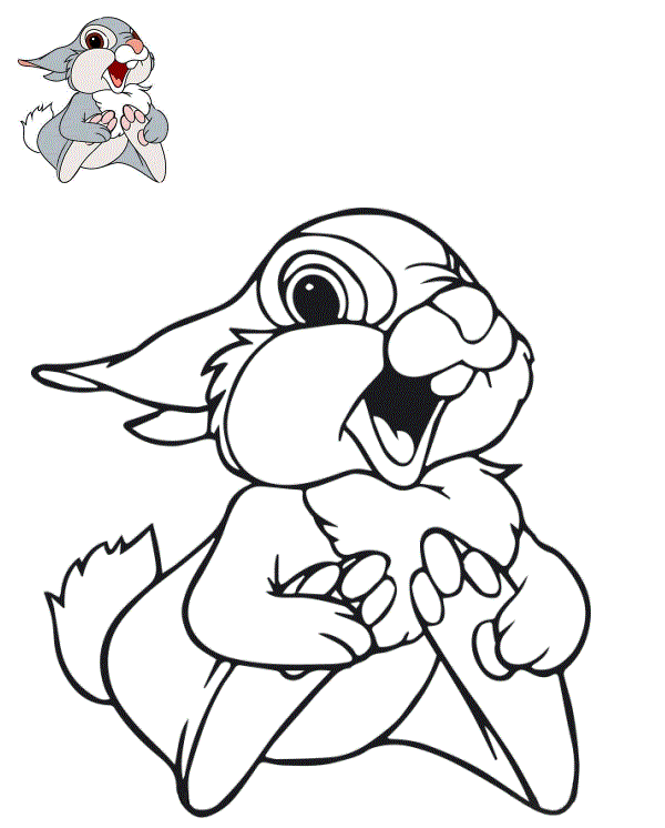Coloriage Panpan - Bambi à imprimer