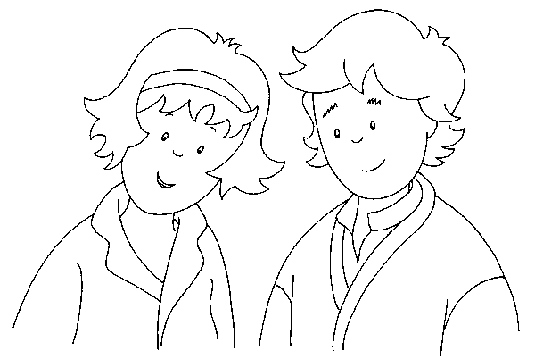 Coloriage Papa Et Mama Les Parents De Caillou - Caillou à imprimer