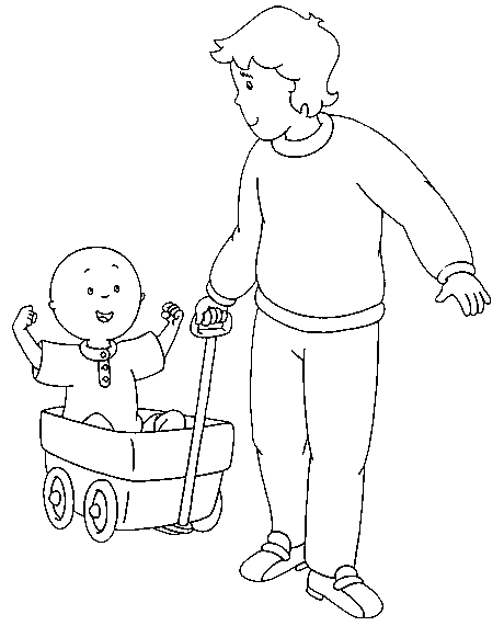 Coloriage Papa Joue Avec Caillou - Caillou à imprimer