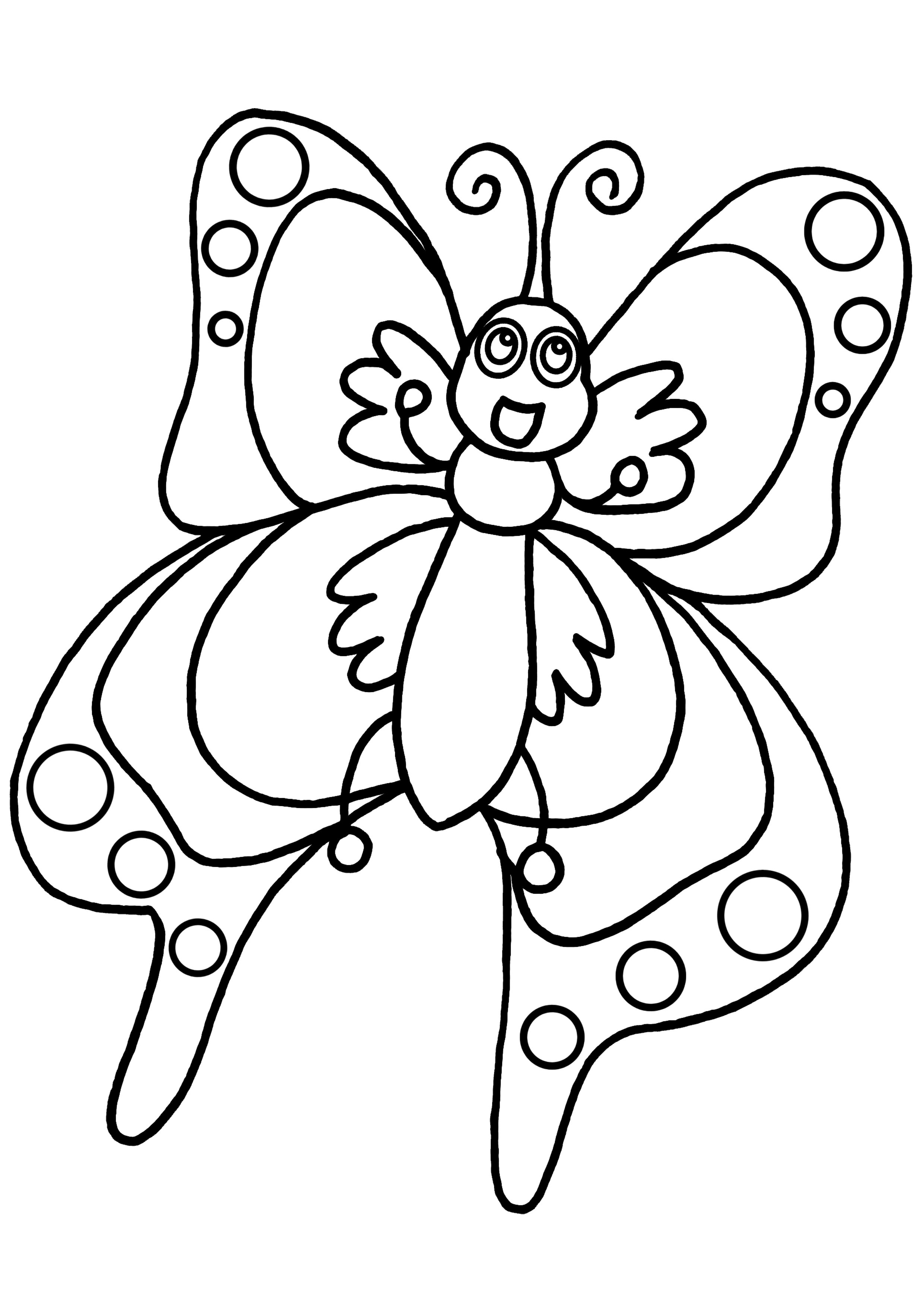 Coloriage Papillon aux ailes délicates à motifs - Papillon à imprimer