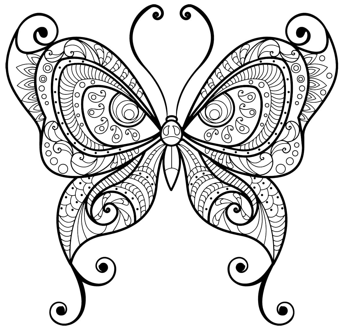 Coloriage Papillon Adulte Jolis Motifs 10 Min - Adulte papillon à imprimer