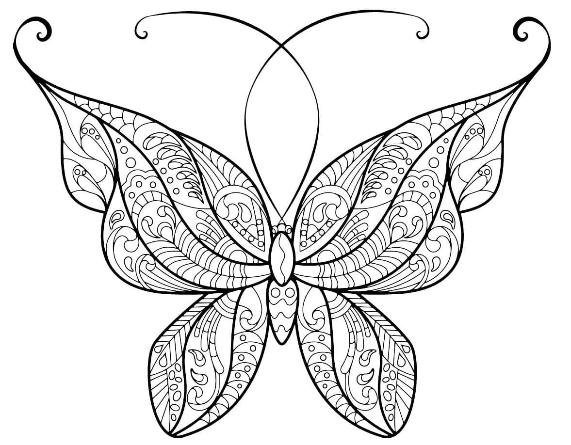 Coloriage Papillon Adulte Jolis Motifs 14 Min - Adulte papillon à imprimer