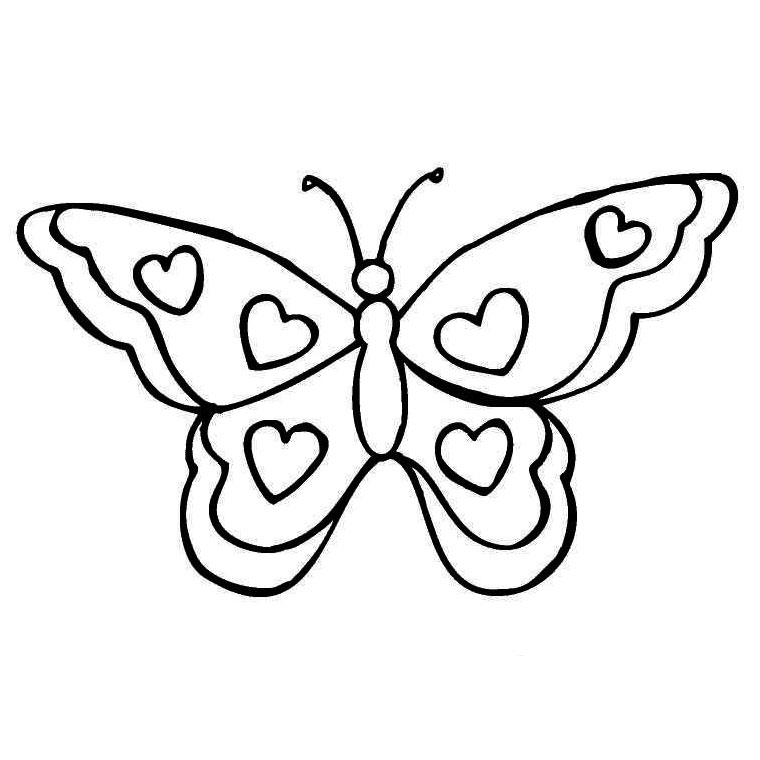 Coloriage Papillon Cœur - Saint-Valentin à imprimer