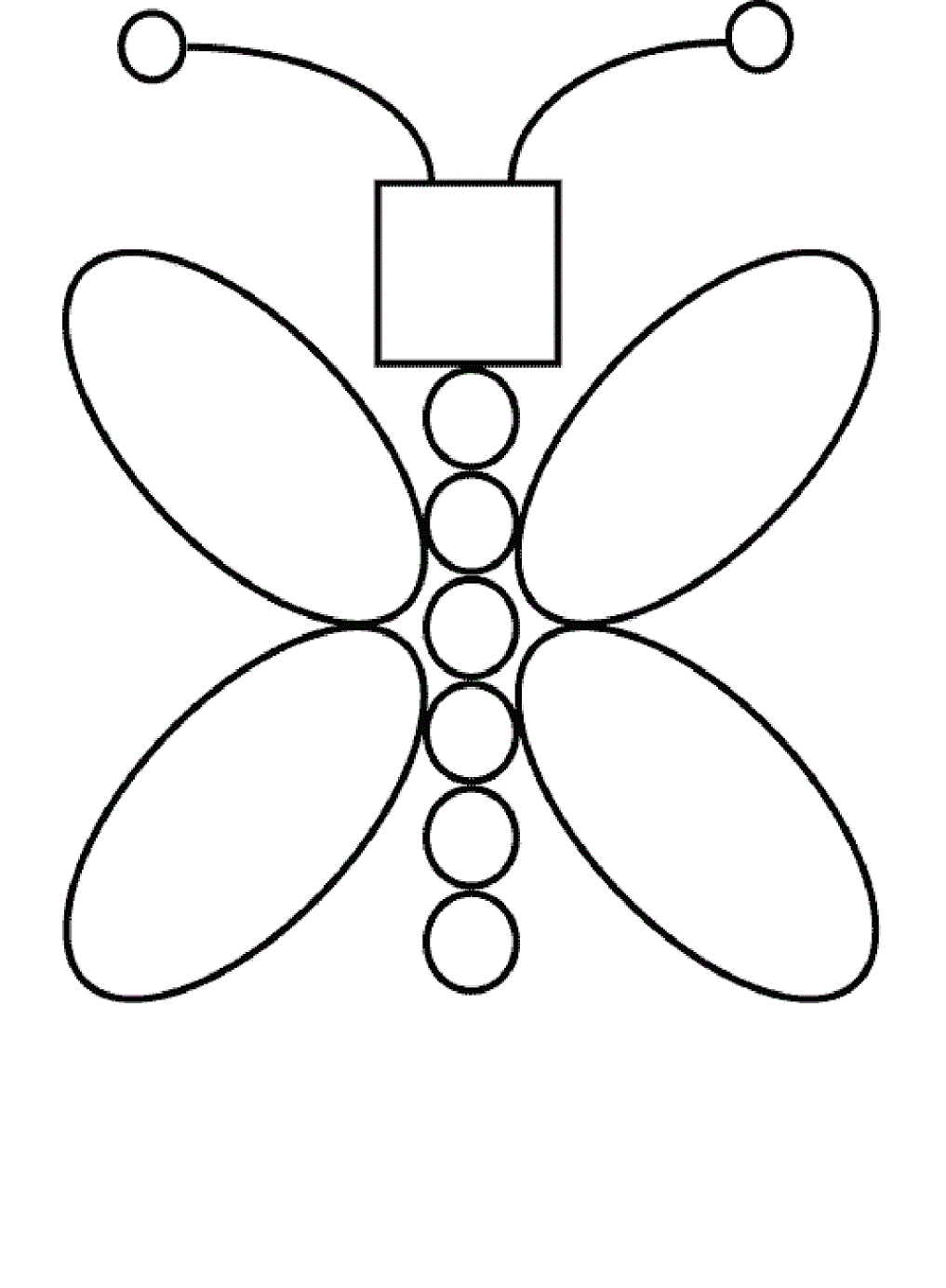 Coloriage Papillon aux ailes délicates et motifs simples - Facile à imprimer