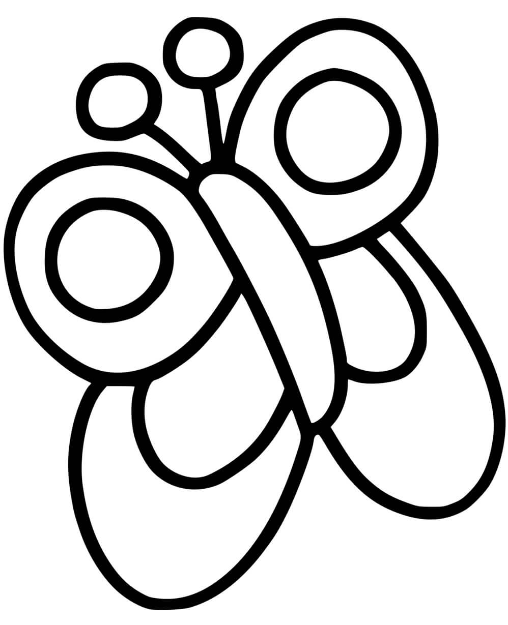 Coloriage Papillon Facile Maternelle 2 Ans - Facile à imprimer