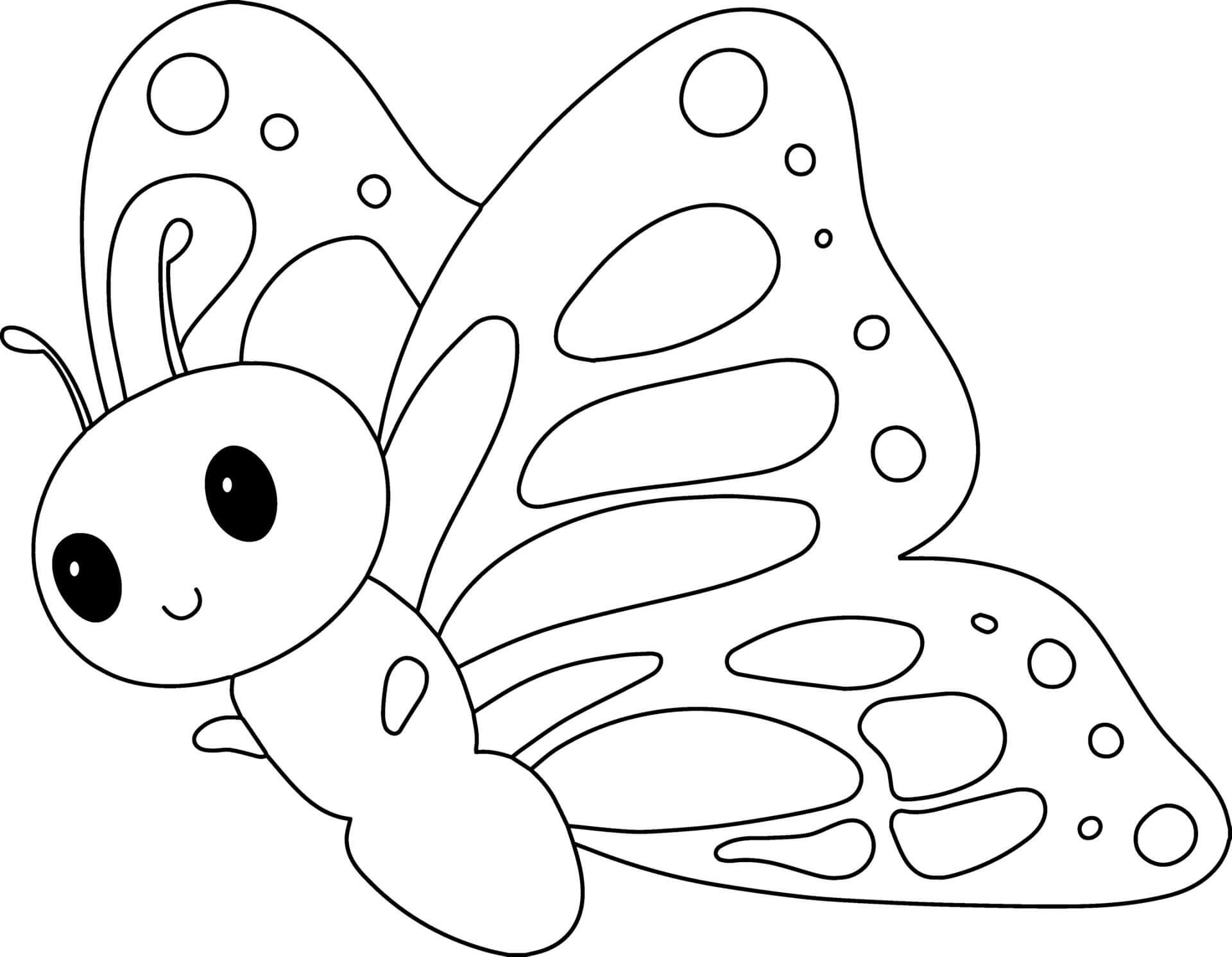 Coloriage Papillon Facile Maternelle - Animal à imprimer