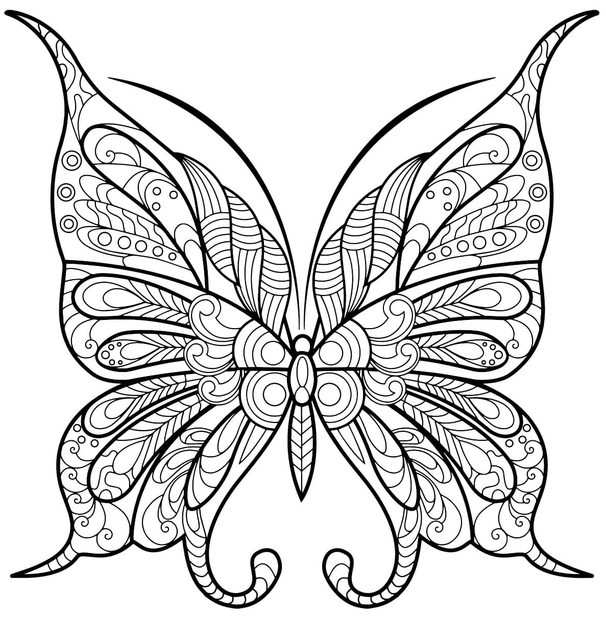 Coloriage Papillon Insecte Jolis Motifs 9 Min - Adulte papillon à imprimer