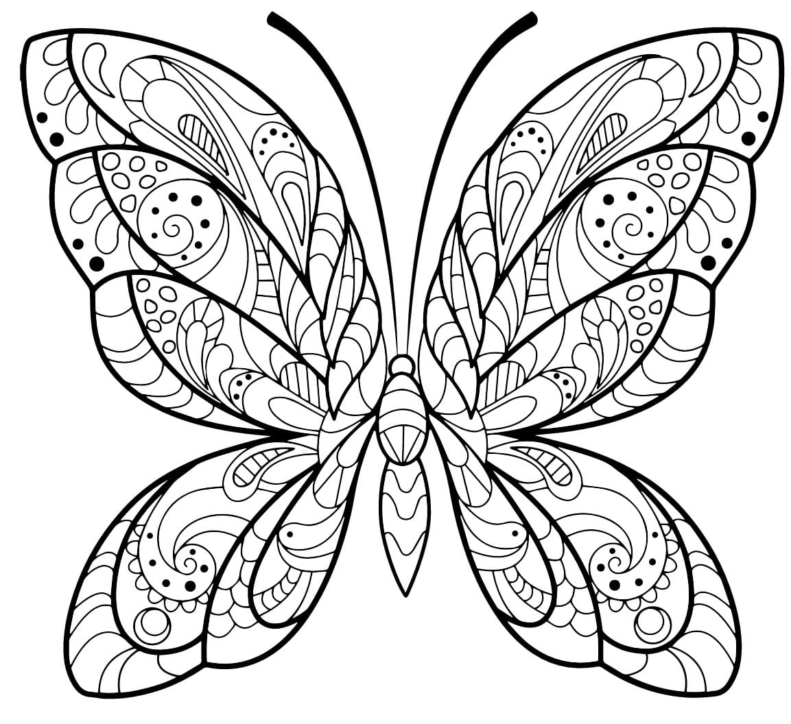 Coloriage Papillon Jolis Motifs 2 Min - Adulte papillon à imprimer