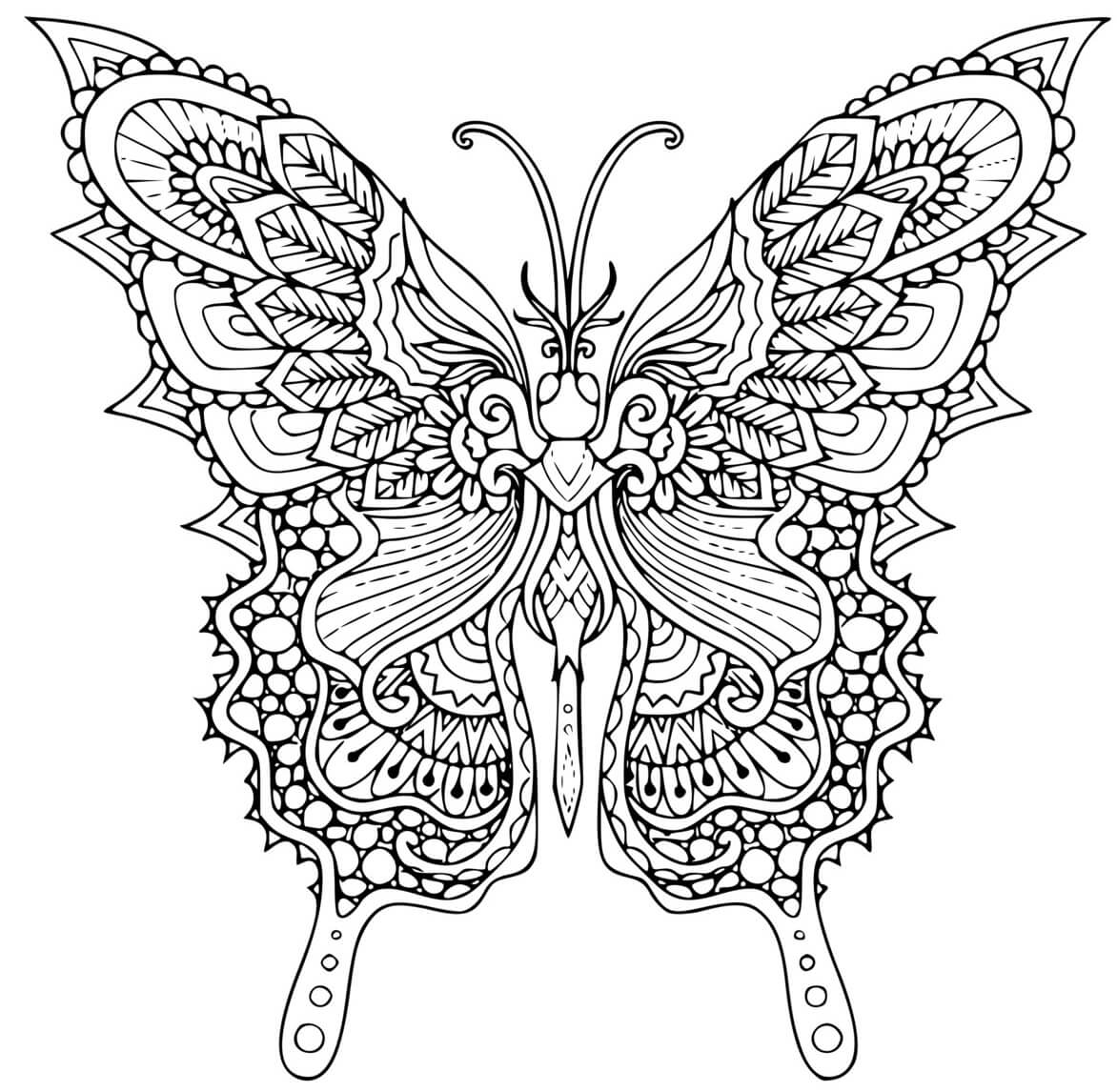 Coloriage Papillon Printemps Mandala - Printemps à imprimer