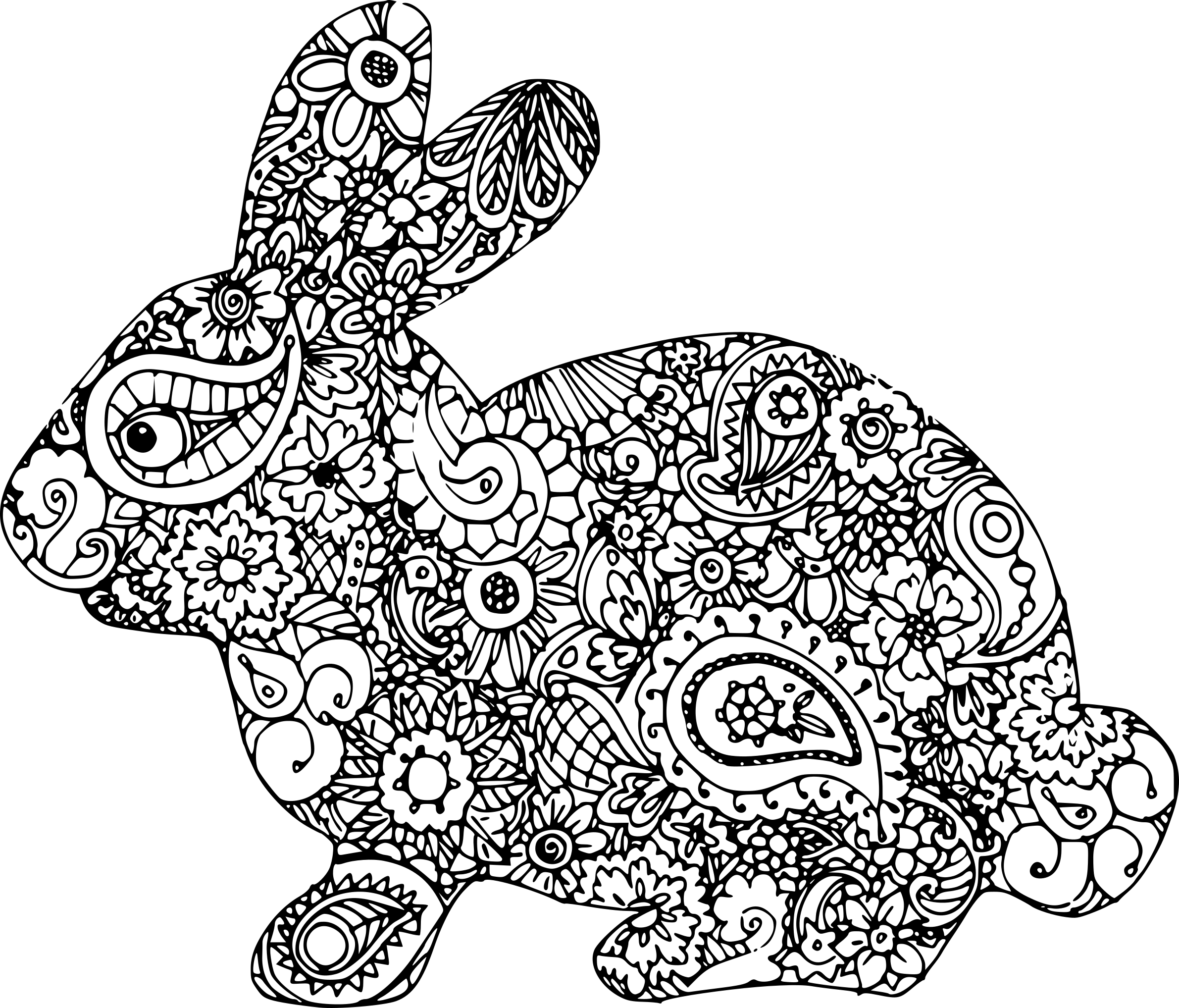 Coloriage Pâques Lapin Adulte Difficile - Pâques adulte à imprimer