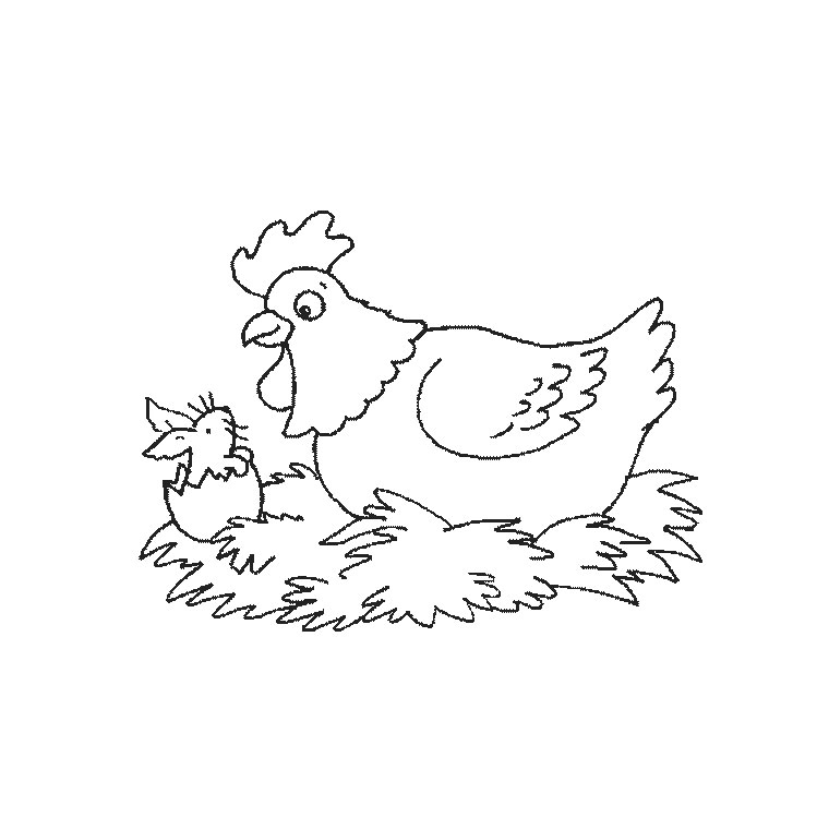 Coloriage Pâques Œuf De Poule - Poule à imprimer