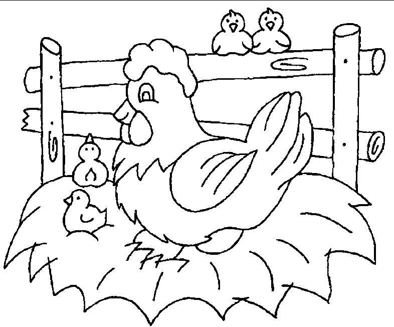 Coloriage Pâques Poule Qui Couve - Poule à imprimer