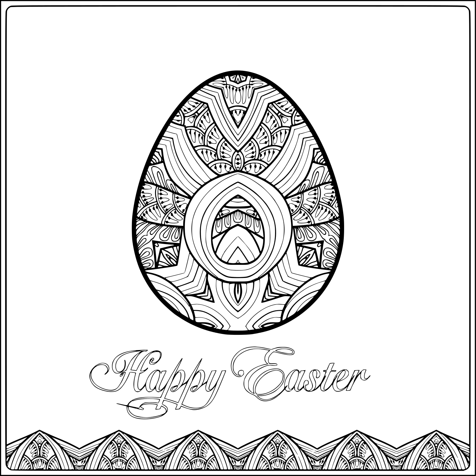 Coloriage Pâques Pour Adulte Zentangle Anti Stress - Pâques adulte à imprimer