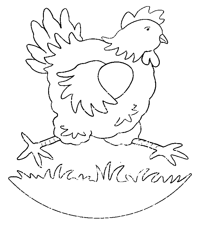 Coloriage Pâques Une Poule Qui Court - Poule à imprimer