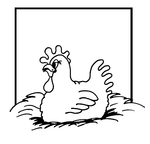 Coloriage Pâques Une Poule Qui Couve Un Œuf - Poule à imprimer