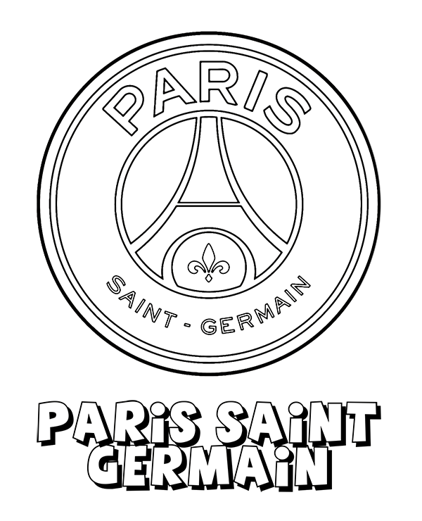 Coloriage Paris Saint Germain Logo Psg Football - PSG Paris Saint-Germain à imprimer