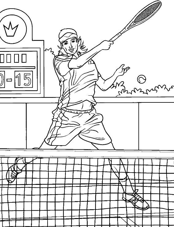 Coloriage Partie De Tennis - Tennis à imprimer