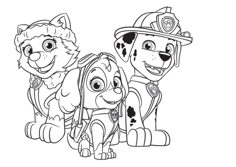 Coloriage Pat Patrouille Stella Avec Marcus - Cars à imprimer