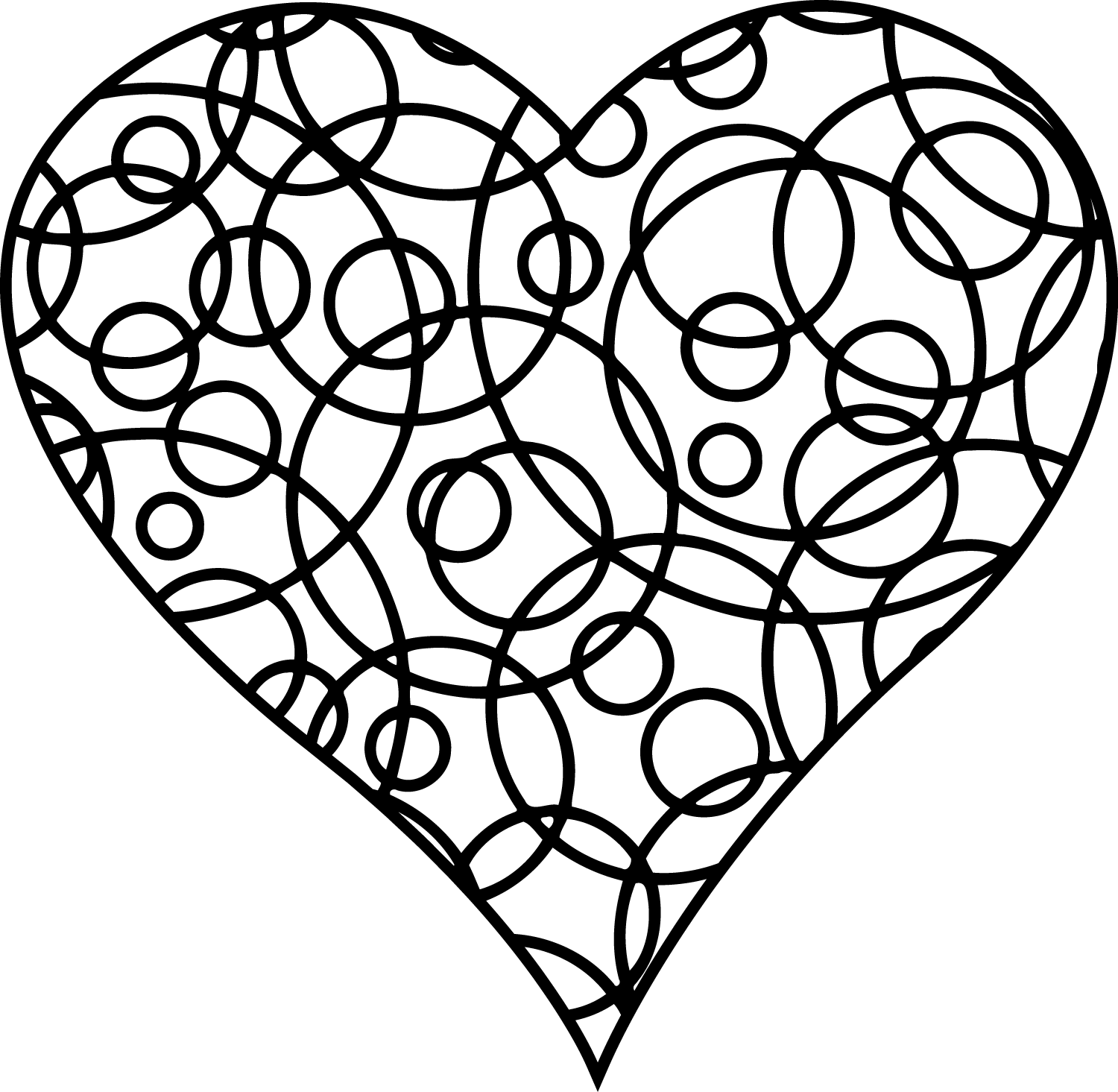 Coloriage Pattern Cercle Formant Un Cœur - Saint-Valentin à imprimer