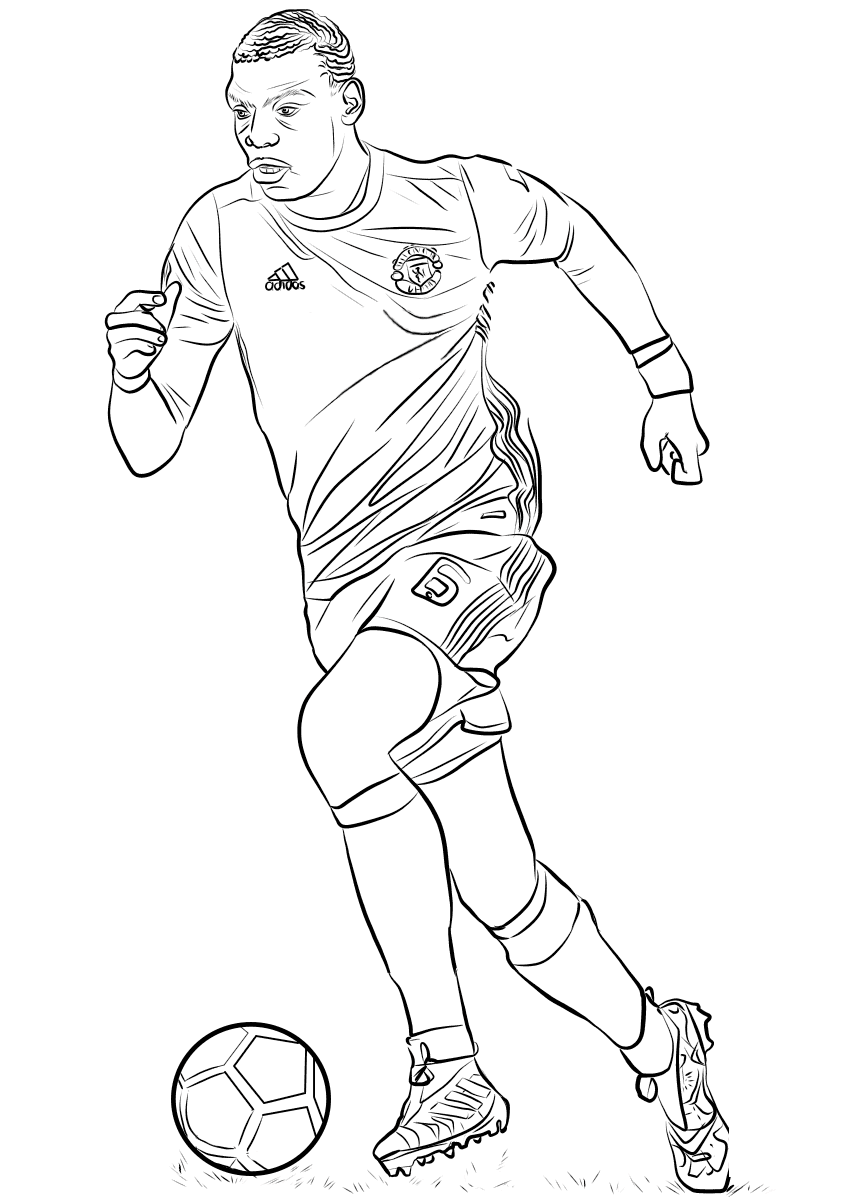 Coloriage Paul Pogba Joueur France Coupe Du Monde - Foot à imprimer