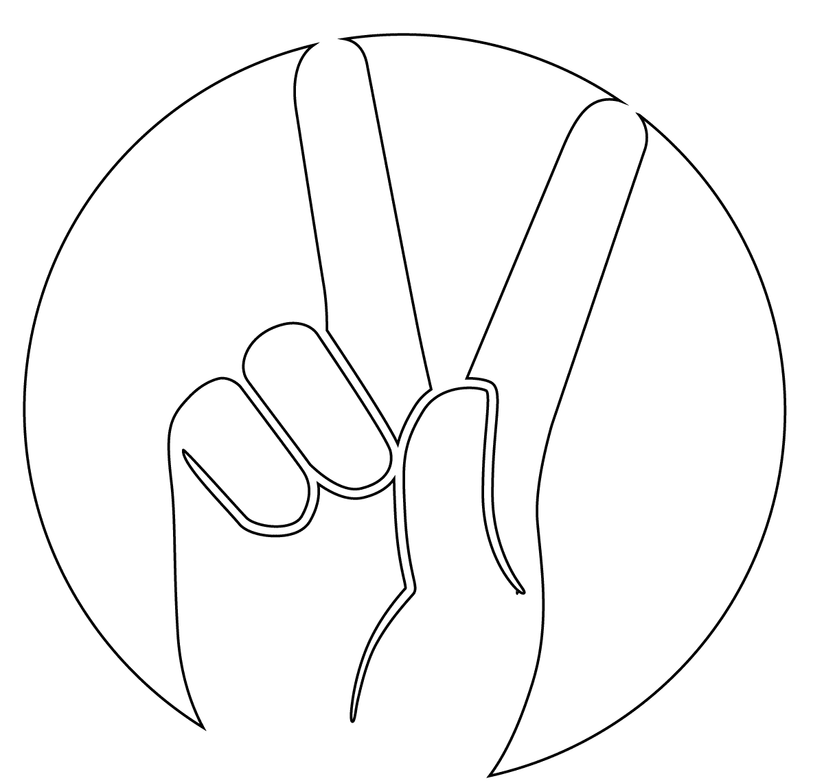 Coloriage Peace Gesture - Paix à imprimer
