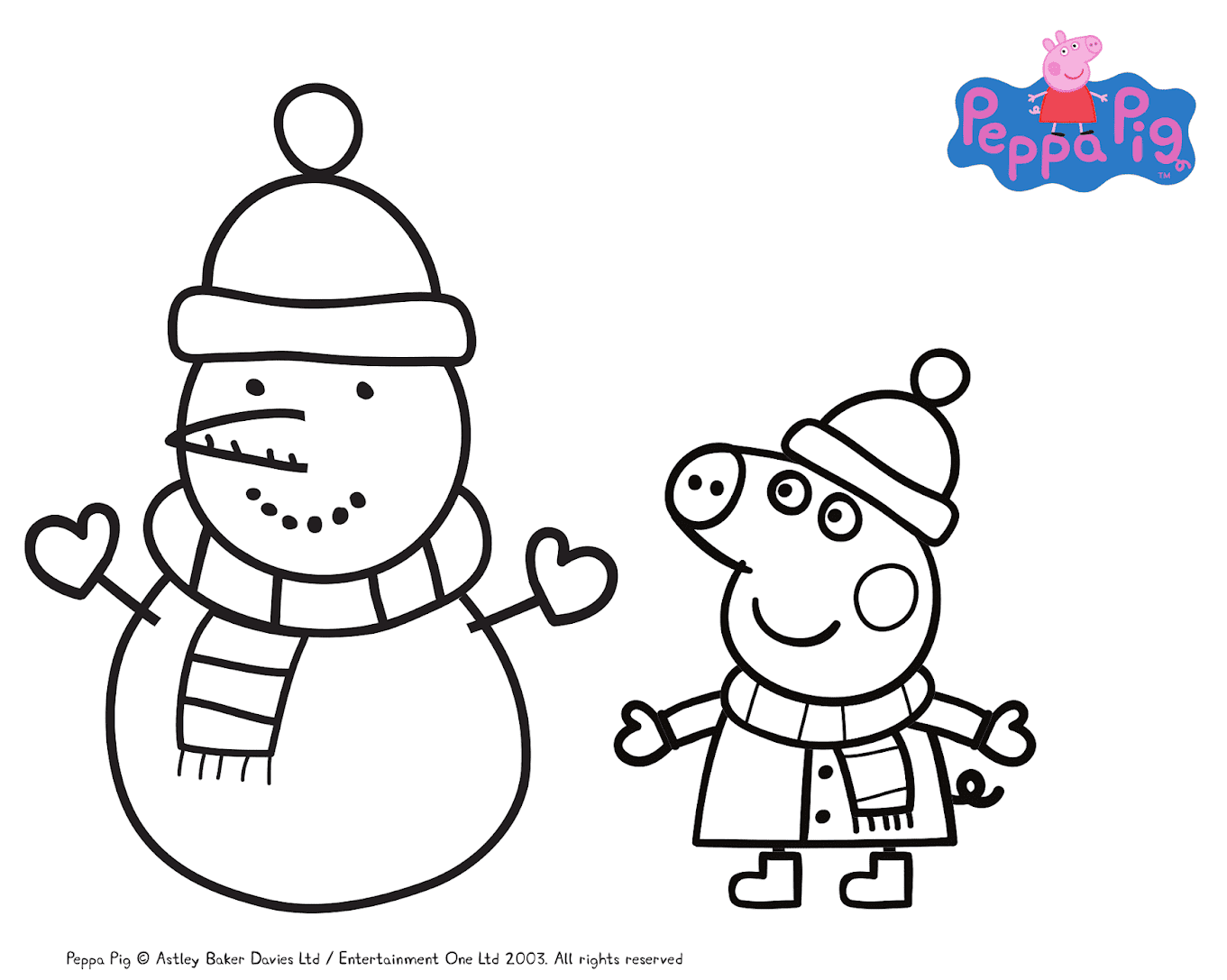 Coloriage Peppa Pig Noël Pour Hiver - Peppa pig à imprimer