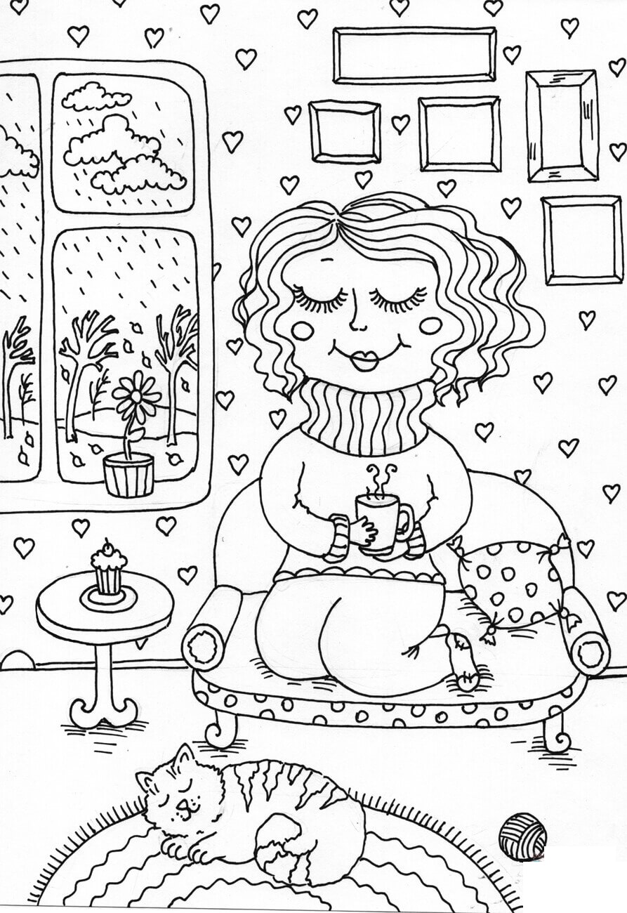Coloriage Peppy In November Automne - Automne à imprimer