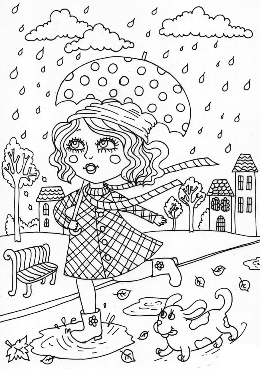 Coloriage Peppy In October Automne - Automne à imprimer
