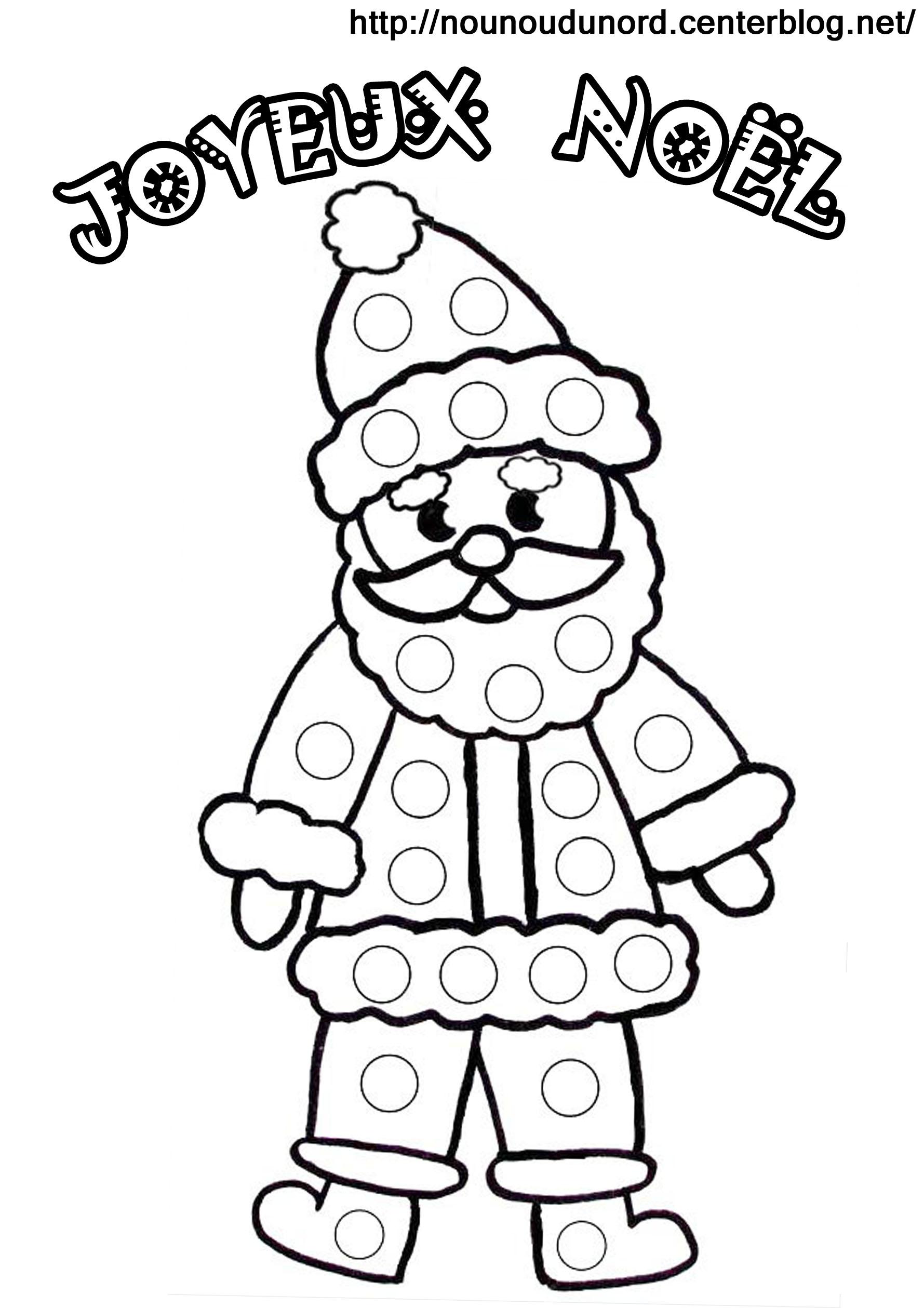 Coloriage Père Noël distribuant des cadeaux magiques - Père Noël à imprimer