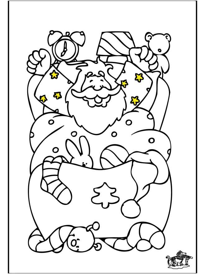 Coloriage Père Noël avec son traîneau et ses rennes - Père Noël à imprimer