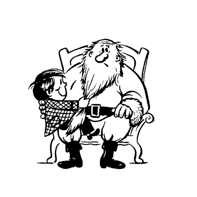 Coloriage Père Noël Assis - Noël à imprimer