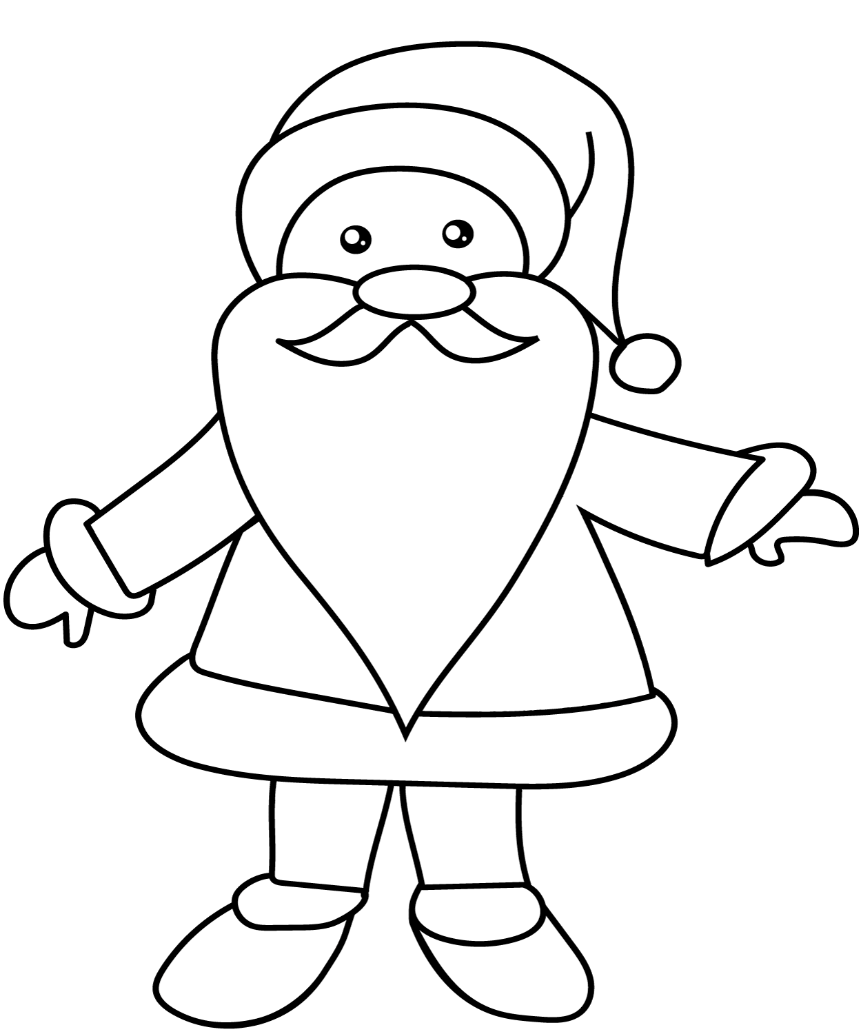 Coloriage Père Noël Avec De Petillants Yeux - Noël à imprimer