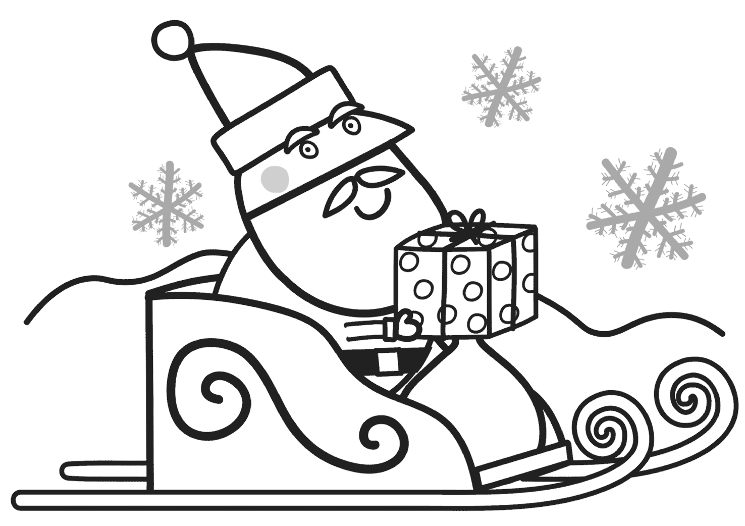 Coloriage Père Noël Avec Des Cadeaux Pour Peppa Pig - Peppa pig à imprimer
