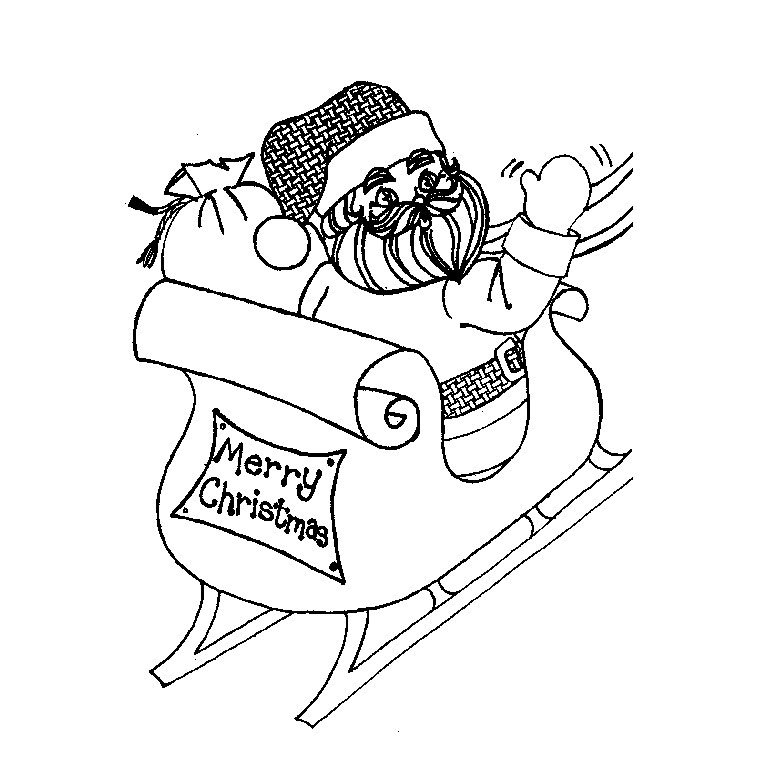 Coloriage Père Noël Avec Son Traîneau - Noël à imprimer