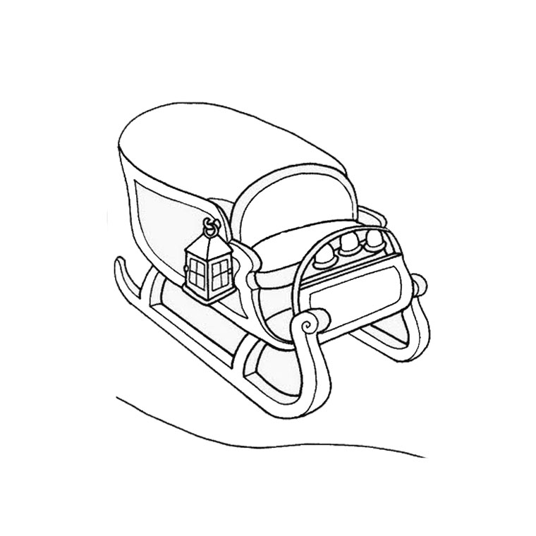 Coloriage Père Noël Avec Traîneau - Noël à imprimer
