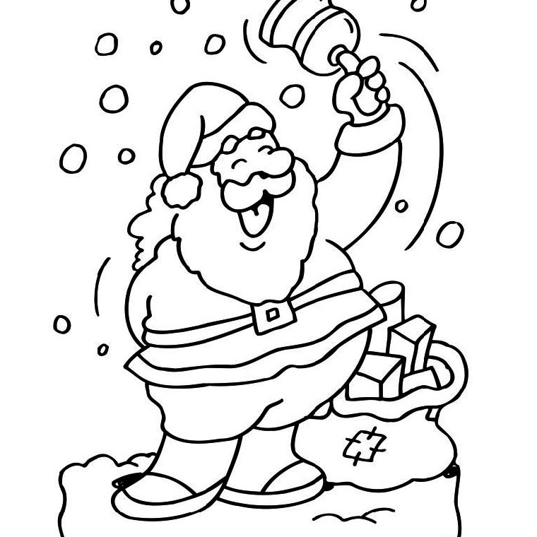 Coloriage Père Noël Colorier - Noël à imprimer