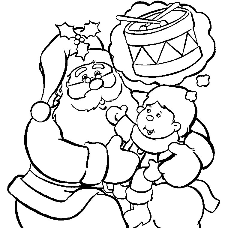 Coloriage Père Noël Drôle - Noël à imprimer