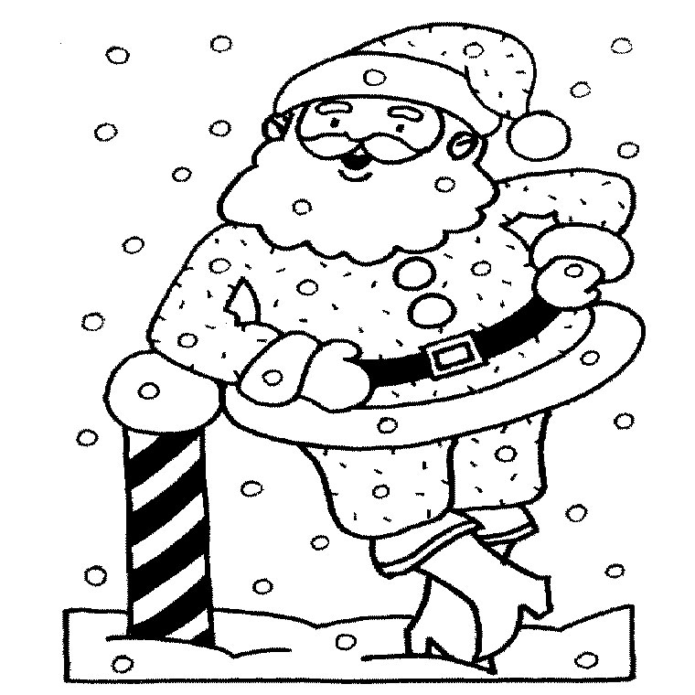 Coloriage Père Noël En Couleur - Noël à imprimer
