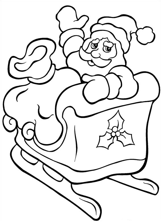 Coloriage Père Noël En Trainneau - Noël à imprimer