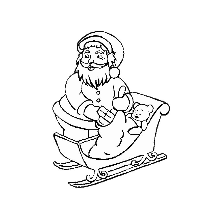 Coloriage Père Noël Et Son Traîneau - Noël à imprimer