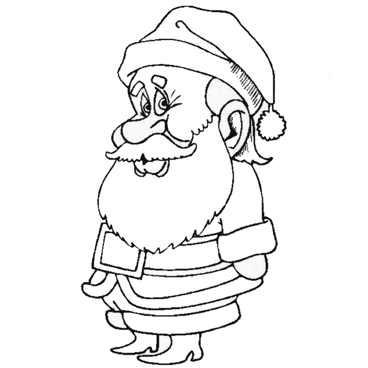 Coloriage Père Noël Facile - Noël à imprimer
