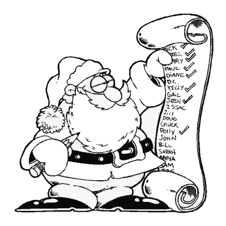 Coloriage Père Noël Gratuit - Noël à imprimer