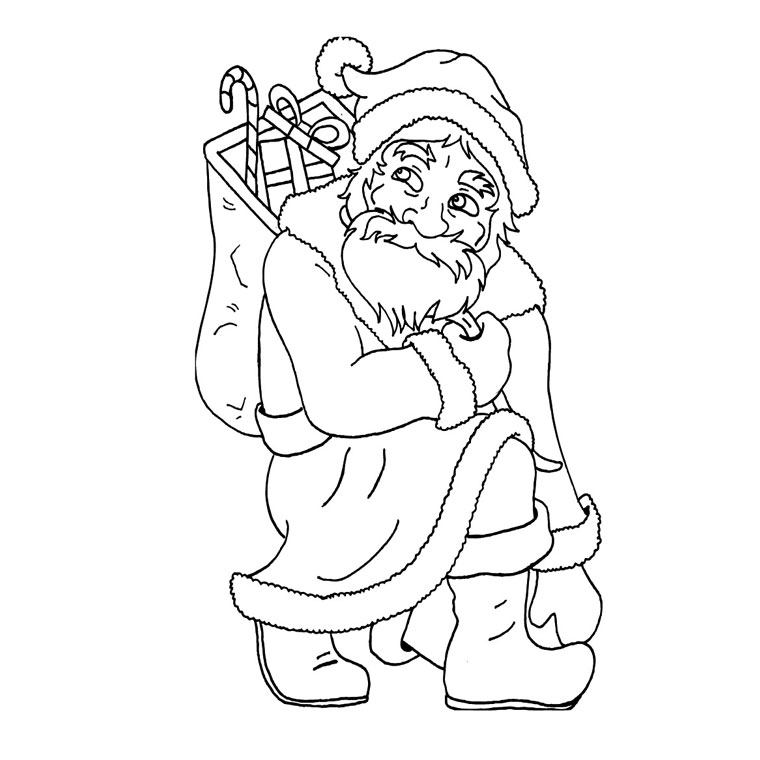 Coloriage Père Noël Noël - Noël à imprimer