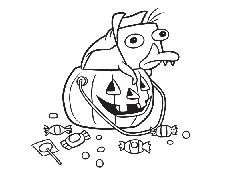 Coloriage Perry Halloween - Halloween disney à imprimer