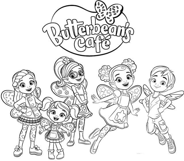 Coloriage Personnages De Butterbean Café Enchanté - Butterbean's Café enchanté à imprimer