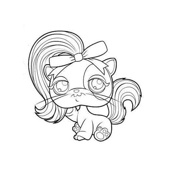 Coloriage Pet Shop Chat - Chat à imprimer
