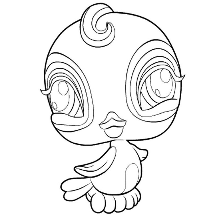 Coloriage Pet Shop Oiseau - Animaux à imprimer